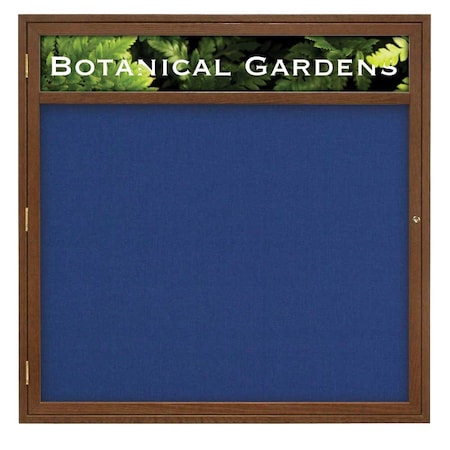United Visual Products Triple Door Enclosed Radius EZ Tack Board, 72"x36", Black/Blue UV7005EZ-BLUE-BLACK